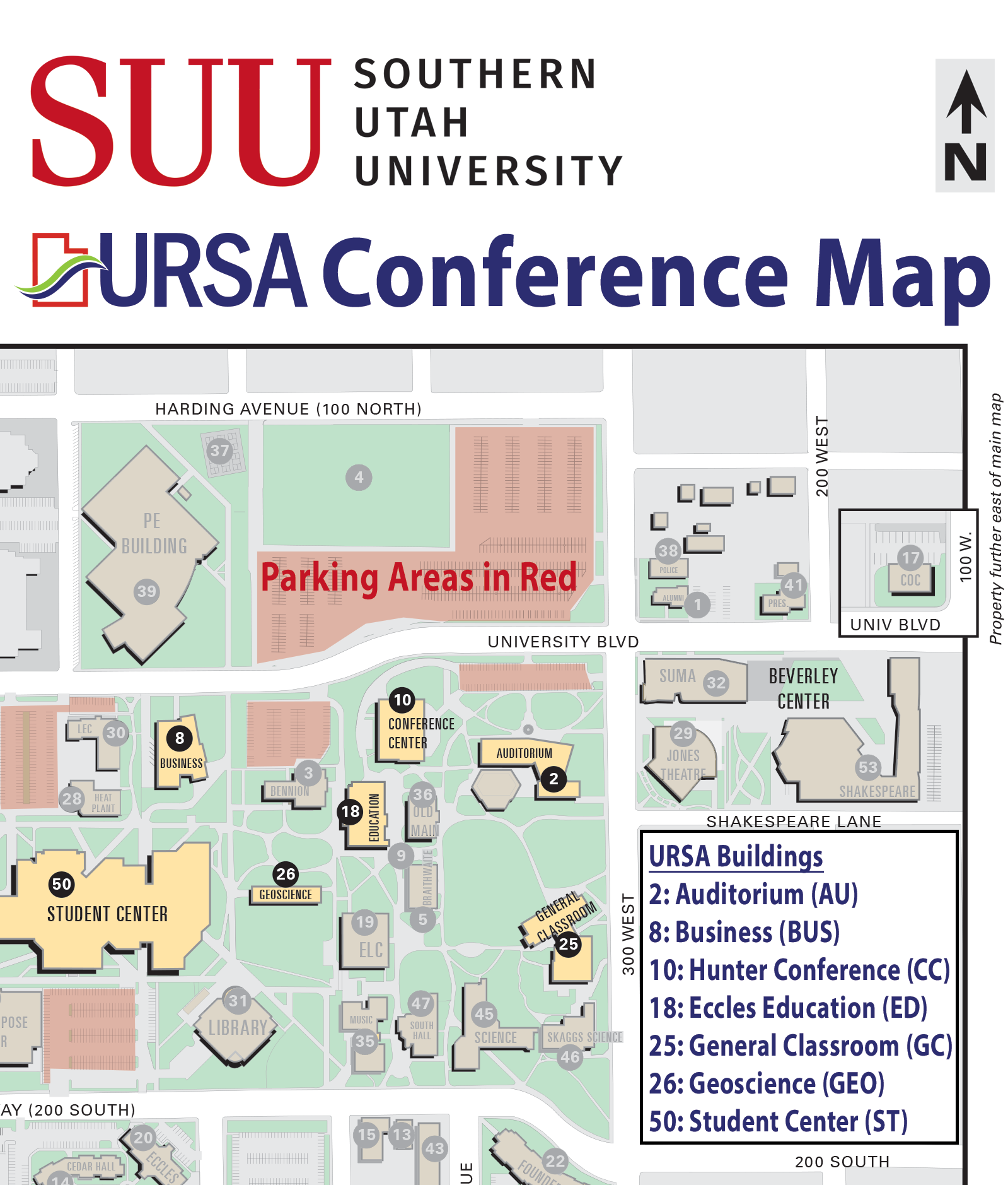 SUU Campus Small Map