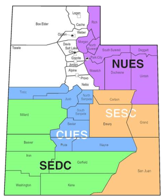Service Centers Map in Utah